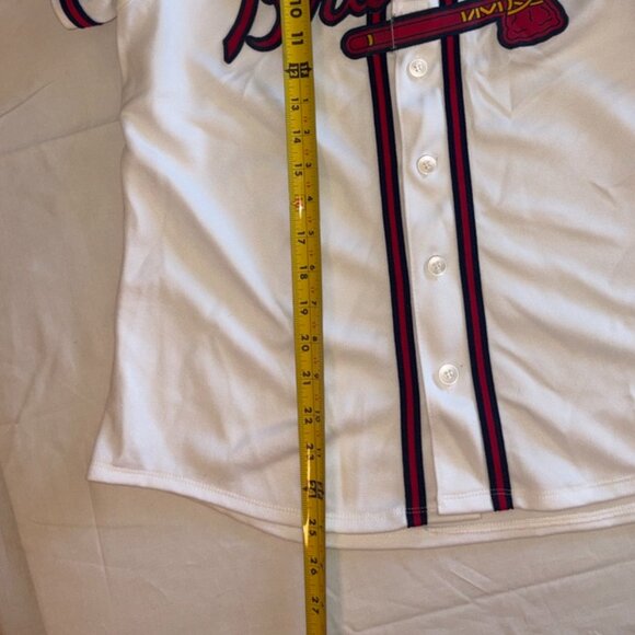 Adult Atlanta Braves Majestic MLB Baseball Jersey Top Size Large Button - Picture 7 of 7